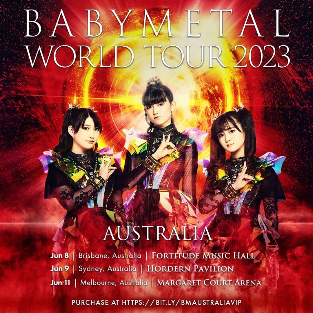 BABYMETALさんのインスタグラム写真 - (BABYMETALInstagram)「AUSTRALIA - VIP Upgrade Packages for the BABYMETAL World Tour 2023 are now live. Link in story or visit babymetal.com」4月13日 11時00分 - babymetal_official