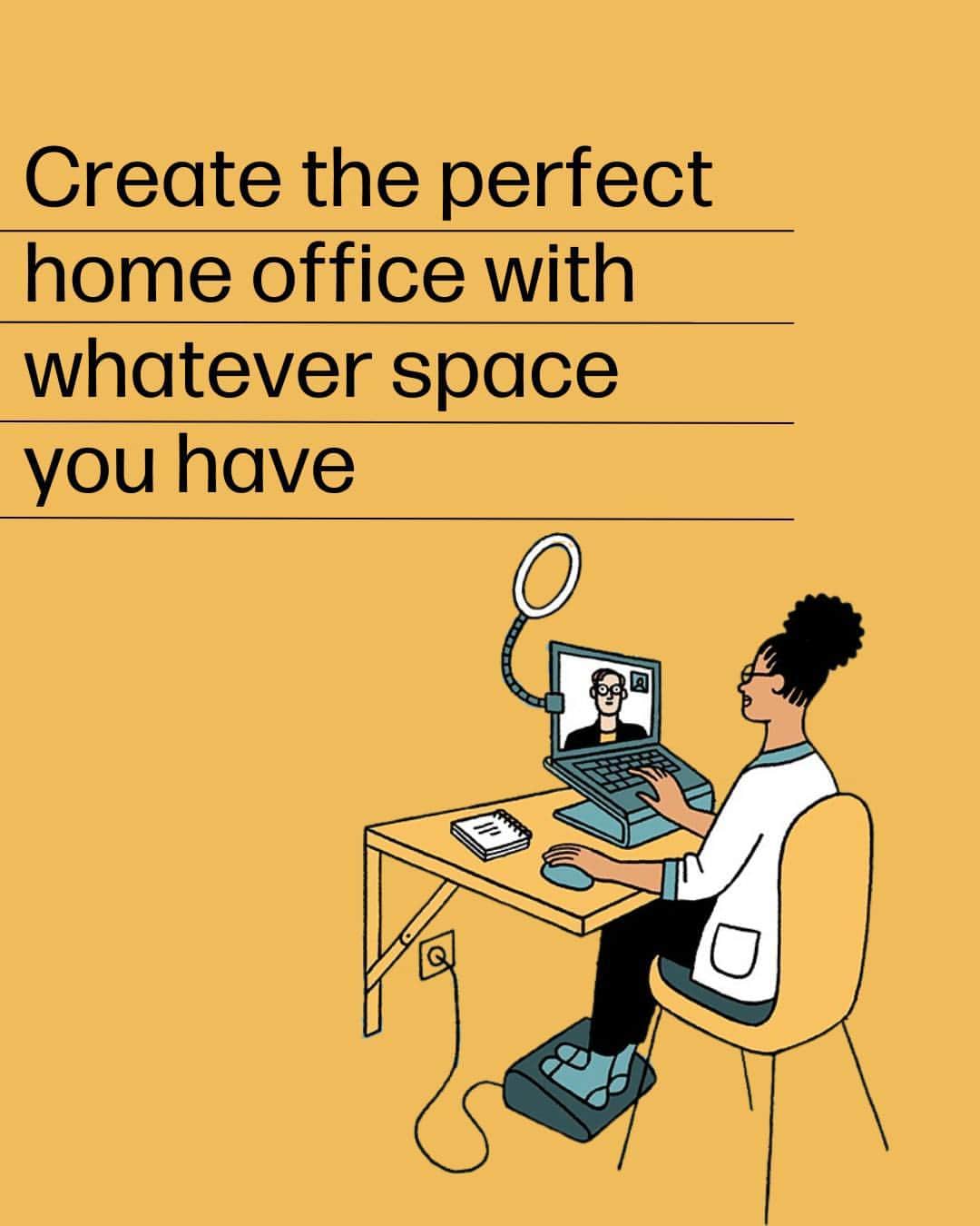 HP（ヒューレット・パッカード）のインスタグラム：「When you're working from home, is your setup working for you? Ergonomics, accessories, good lighting... all key considerations. What about your space? Whether you have a corner, a closet, or a whole room, here is inspiration and tech to make your perfect home office for doing your best work.」