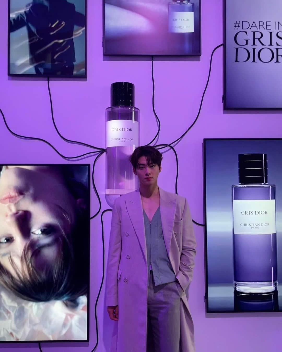 チャ・ウヌのインスタグラム：「#DareInGrisDior #DiorLaCollectionPrivee #DiorParfums #디올그리디올」