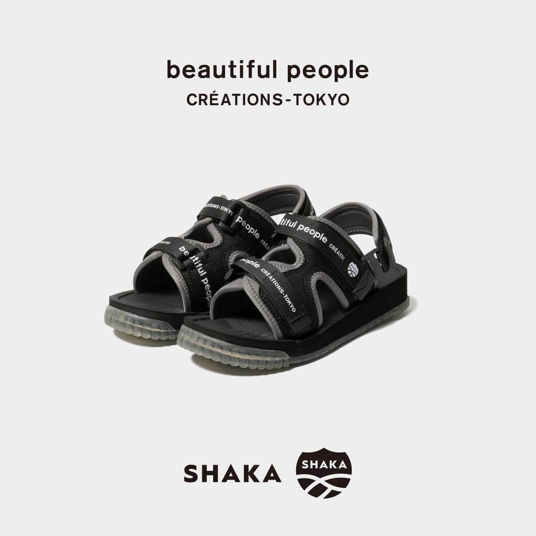 ビューティフルピープルさんのインスタグラム写真 - (ビューティフルピープルInstagram)「⁠#comingsoon⁠ SHAKA x beautiful people sandals ⁠ ⁠ 4/15（土）よりオンラインストアにて先行予約開始。⁠ 4/29（土）より直営各店にて発売予定。⁠ 15 APR pre-orders starts online on beautiful-people.jp⁠ 29 APR launch ONLINE & IN STORES⁠ ⁠ □ SHAKA CHILL OUT for beautiful people ⁠color：black / beige / khaki⁠ size：22-28cm（1cm刻み）⁠ ビューティフルピープルとSHAKAのコラボレーションサンダル。⁠SHAKAの定番モデルCHILL OUTは甲部分のストラップが調整できる機能性で人気を得ているが、さらにバックストラップをあしらうことで、よりよい履き心地を実現。⁠バックストラップは取り外しが可能と2way仕様に。⁠ オリジナリティのある配色は、Summer 2023 Collectionテーマに連動し、ミリタリーアイテムに見られる色差をインスピレーションに作成。⁠ソールはクリアソールにすることで、歩行時に見える靴底のブランドロゴがアクセントに。⁠ ⁠ ⁠Sandal collaboration between beautiful people and SHAKA using SHAKA's classic CHILL OUT model, which is popular for its functionality, with adjustable straps at the instep, and the back strap are removable that you can wear them in 2 different way. ⁠ The original colour scheme is linked to the Summer 2023 Collection theme and was inspired by the colour differences found in military items. The clear sole accentuates the brand logo on the sole, which can be seen when walking. ⁠ ⁠ ⁠___⁠ ⁠ ⁠【beautiful people 直営店舗⁠】⁠⁠⁠⁠ ⁠ ■Online store⁠（4/15より先行予約受付）⁠ www.beautiful-people.jp⁠ ⁠ ■Global Online store⁠ www.beautiful-people-creations-tokyo.com⁠ ⁠ ■ 青山店⁠⁠⁠⁠ 東京都港区南青山3-16-6⁠⁠⁠⁠ ⁠⁠⁠⁠ ■ 新宿伊勢丹店（ @restyle_tokyo_isetanmitsukoshi ）⁠⁠⁠⁠ 東京都新宿区新宿3-14-1 伊勢丹新宿店本館2階⁠⁠⁠⁠ TOKYOクローゼット/リ・スタイルTOKYO⁠⁠⁠⁠ ※三越伊勢丹リモートショッピングアプリからもお問い合わせ可⁠ ⁠⁠⁠⁠ ■ 渋谷PARCO店（ @parco_shibuya_official ）⁠⁠⁠⁠ 東京都渋谷区宇田川町15-1 渋谷パルコ 2F⁠⁠⁠⁠ ⁠⁠⁠⁠⁠⁠⁠⁠※メンズ対応サイズ展開中⁠ ⁠ ■ ジェイアール名古屋タカシマヤ店（@style_and_edit_nagoya ）⁠⁠⁠⁠ 愛知県名古屋市中村区名駅1丁目1番4号 ジェイアール名古屋タカシマヤ4階　モード＆トレンド「スタイル＆エディット」⁠⁠⁠⁠ ⁠⁠⁠⁠ ■⁠阪急うめだ店⁠⁠ (@hankyumode )⁠⁠⁠ 大阪府大阪市北区角田町8番7号 阪急うめだ本店 3階　モード⁠⁠⁠⁠ ⁠ ___⁠ ⁠@shaka_footwear⁠ #beautifulpeople⁠⁠⁠ #ビューティフルピープル⁠⁠⁠ #creationstokyo⁠ #SHAKA #CHILLOUT⁠ #sandal #サンダル⁠ #コラボレーション⁠ #2way⁠」4月13日 12時00分 - beautifulpeople_officialsite