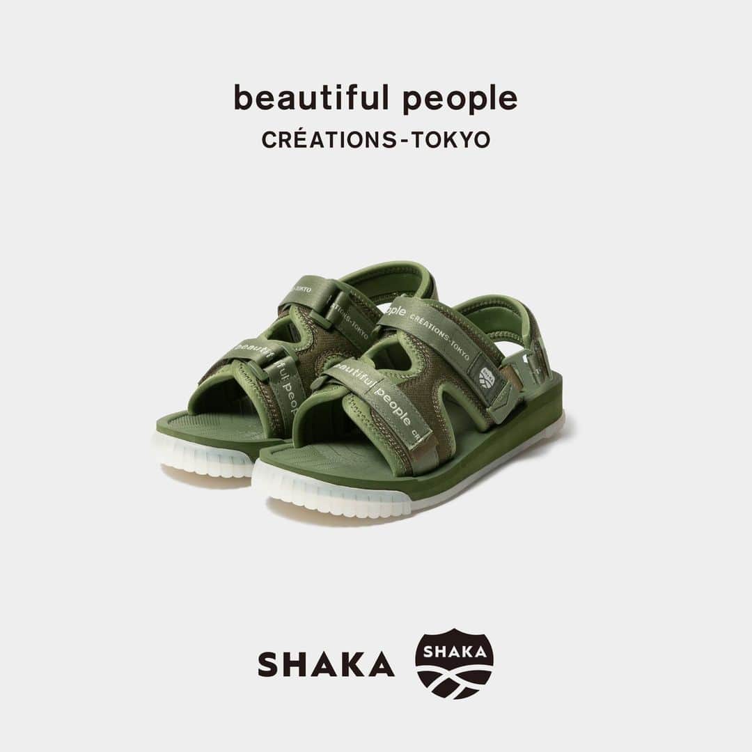 ビューティフルピープルさんのインスタグラム写真 - (ビューティフルピープルInstagram)「⁠#comingsoon⁠ SHAKA x beautiful people sandals ⁠ ⁠ 4/15（土）よりオンラインストアにて先行予約開始。⁠ 4/29（土）より直営各店にて発売予定。⁠ 15 APR pre-orders starts online on beautiful-people.jp⁠ 29 APR launch ONLINE & IN STORES⁠ ⁠ □ SHAKA CHILL OUT for beautiful people ⁠color：black / beige / khaki⁠ size：22-28cm（1cm刻み）⁠ ビューティフルピープルとSHAKAのコラボレーションサンダル。⁠SHAKAの定番モデルCHILL OUTは甲部分のストラップが調整できる機能性で人気を得ているが、さらにバックストラップをあしらうことで、よりよい履き心地を実現。⁠バックストラップは取り外しが可能と2way仕様に。⁠ オリジナリティのある配色は、Summer 2023 Collectionテーマに連動し、ミリタリーアイテムに見られる色差をインスピレーションに作成。⁠ソールはクリアソールにすることで、歩行時に見える靴底のブランドロゴがアクセントに。⁠ ⁠ ⁠Sandal collaboration between beautiful people and SHAKA using SHAKA's classic CHILL OUT model, which is popular for its functionality, with adjustable straps at the instep, and the back strap are removable that you can wear them in 2 different way. ⁠ The original colour scheme is linked to the Summer 2023 Collection theme and was inspired by the colour differences found in military items. The clear sole accentuates the brand logo on the sole, which can be seen when walking. ⁠ ⁠ ⁠___⁠ ⁠ ⁠【beautiful people 直営店舗⁠】⁠⁠⁠⁠ ⁠ ■Online store⁠（4/15より先行予約受付）⁠ www.beautiful-people.jp⁠ ⁠ ■Global Online store⁠ www.beautiful-people-creations-tokyo.com⁠ ⁠ ■ 青山店⁠⁠⁠⁠ 東京都港区南青山3-16-6⁠⁠⁠⁠ ⁠⁠⁠⁠ ■ 新宿伊勢丹店（ @restyle_tokyo_isetanmitsukoshi ）⁠⁠⁠⁠ 東京都新宿区新宿3-14-1 伊勢丹新宿店本館2階⁠⁠⁠⁠ TOKYOクローゼット/リ・スタイルTOKYO⁠⁠⁠⁠ ※三越伊勢丹リモートショッピングアプリからもお問い合わせ可⁠ ⁠⁠⁠⁠ ■ 渋谷PARCO店（ @parco_shibuya_official ）⁠⁠⁠⁠ 東京都渋谷区宇田川町15-1 渋谷パルコ 2F⁠⁠⁠⁠ ⁠⁠⁠⁠⁠⁠⁠⁠※メンズ対応サイズ展開中⁠ ⁠ ■ ジェイアール名古屋タカシマヤ店（@style_and_edit_nagoya ）⁠⁠⁠⁠ 愛知県名古屋市中村区名駅1丁目1番4号 ジェイアール名古屋タカシマヤ4階　モード＆トレンド「スタイル＆エディット」⁠⁠⁠⁠ ⁠⁠⁠⁠ ■⁠阪急うめだ店⁠⁠ (@hankyumode )⁠⁠⁠ 大阪府大阪市北区角田町8番7号 阪急うめだ本店 3階　モード⁠⁠⁠⁠ ⁠ ___⁠ ⁠@shaka_footwear⁠ #beautifulpeople⁠⁠⁠ #ビューティフルピープル⁠⁠⁠ #creationstokyo⁠ #SHAKA #CHILLOUT⁠ #sandal #サンダル⁠ #コラボレーション⁠ #2way⁠」4月13日 12時00分 - beautifulpeople_officialsite