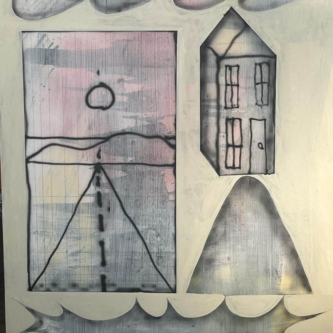のインスタグラム：「30” x 40” acrylic」