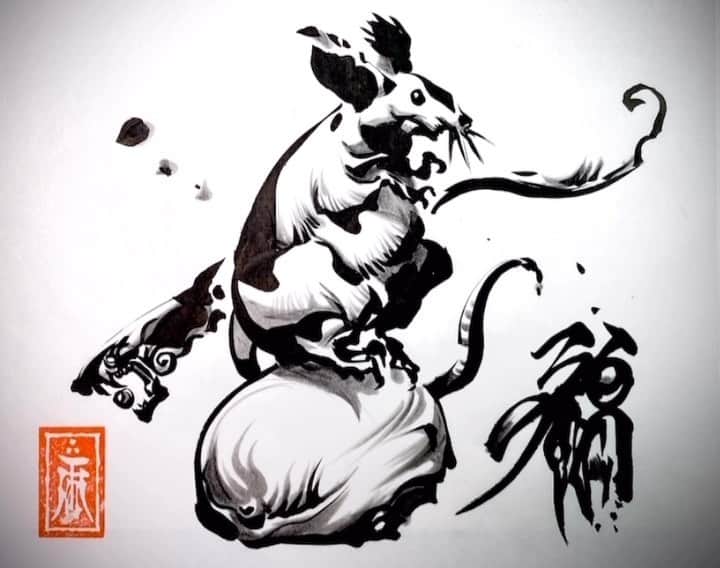 のインスタグラム：「65。小さな味方。#動く筆練習 #ライブドローイング　#dragon #monster  #sketch #japan  #creature  #fairy  #drawing  #illustration」