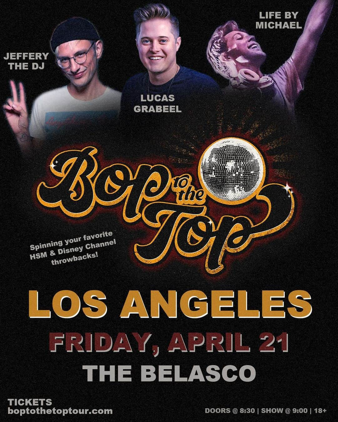 ルーカス・グラビールのインスタグラム：「LA! Come sing and dance with us next Friday!! #boptothetoptour @jefferythedj @lifebymichael @belascola @boptothetoptour #sharpaymademe #werejustgettingstarted」