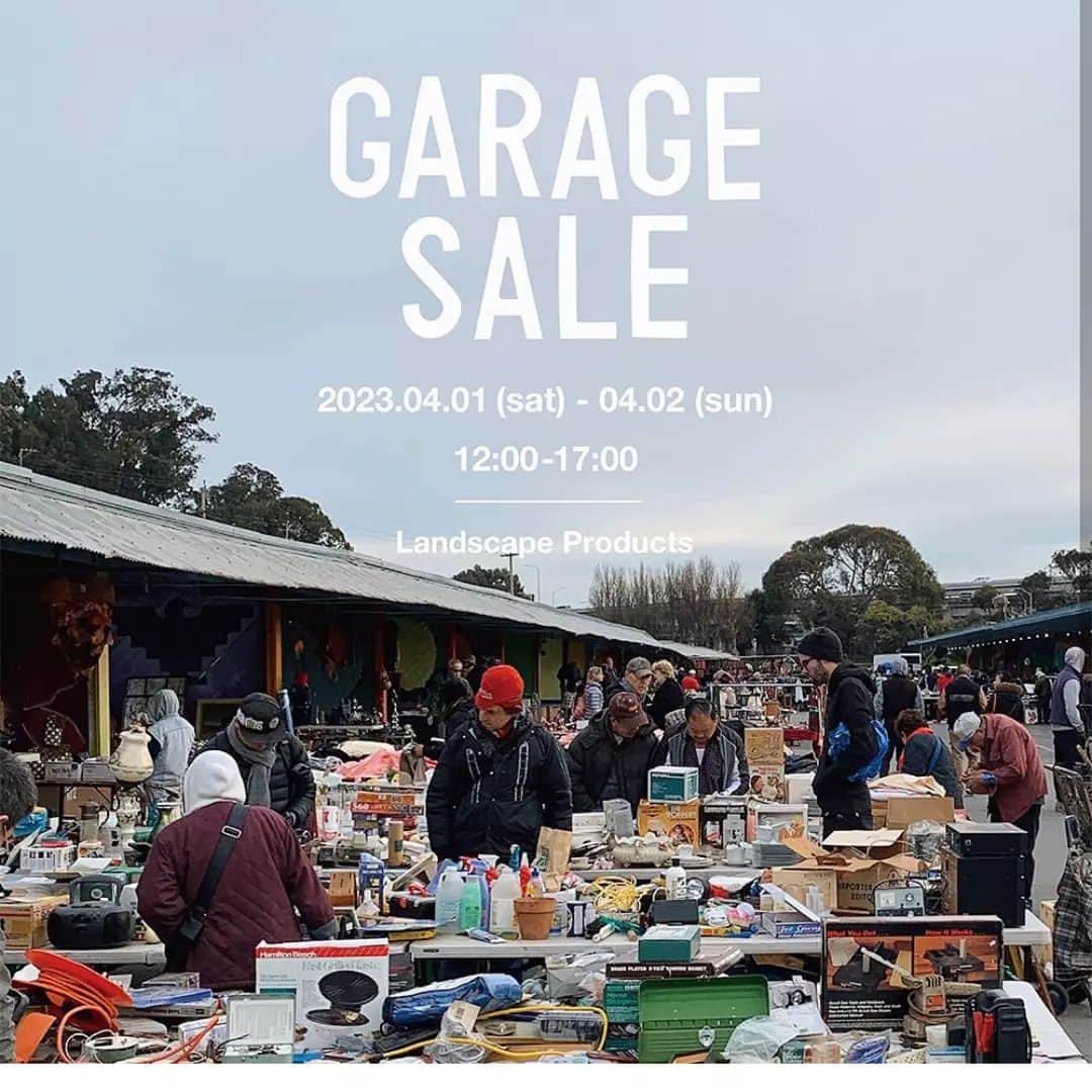 のインスタグラム：「📻 ⚡︎ 🗜🪚save the date : Landscape Products garage sale のお報せ  Landscape Products(Playmountain / Pili / Tas Yard / Pho321 Noodle Bar / BE A GOOD NEIGHBOR COFFEE KIOSK / Landscape Products Interior )によるガレージセールを開催します。  これまでの多岐にわたる活動の中で出た備品や製品サンプル、アーカイヴ品を中心に数多くのアイテムが並ぶ2日間限定の機会です。  🖋date:2023.04.01 sat-04.02 sun  hour:12-5pm  place:本社ビル1F倉庫前 📮151-0051 東京都渋谷区千駄ヶ谷 3-52-8 1F倉庫　  2日間　お天気模様に恵まれますように(雨天中止となります) 倉庫の場所がわからない方は各店舗スタッフまでお尋ねください。 お気に入りのmy bag　台車片手に ぜひお越しくださいませ🌞🏜  #garagesale #landscapeproducts #beagoodneighbor」