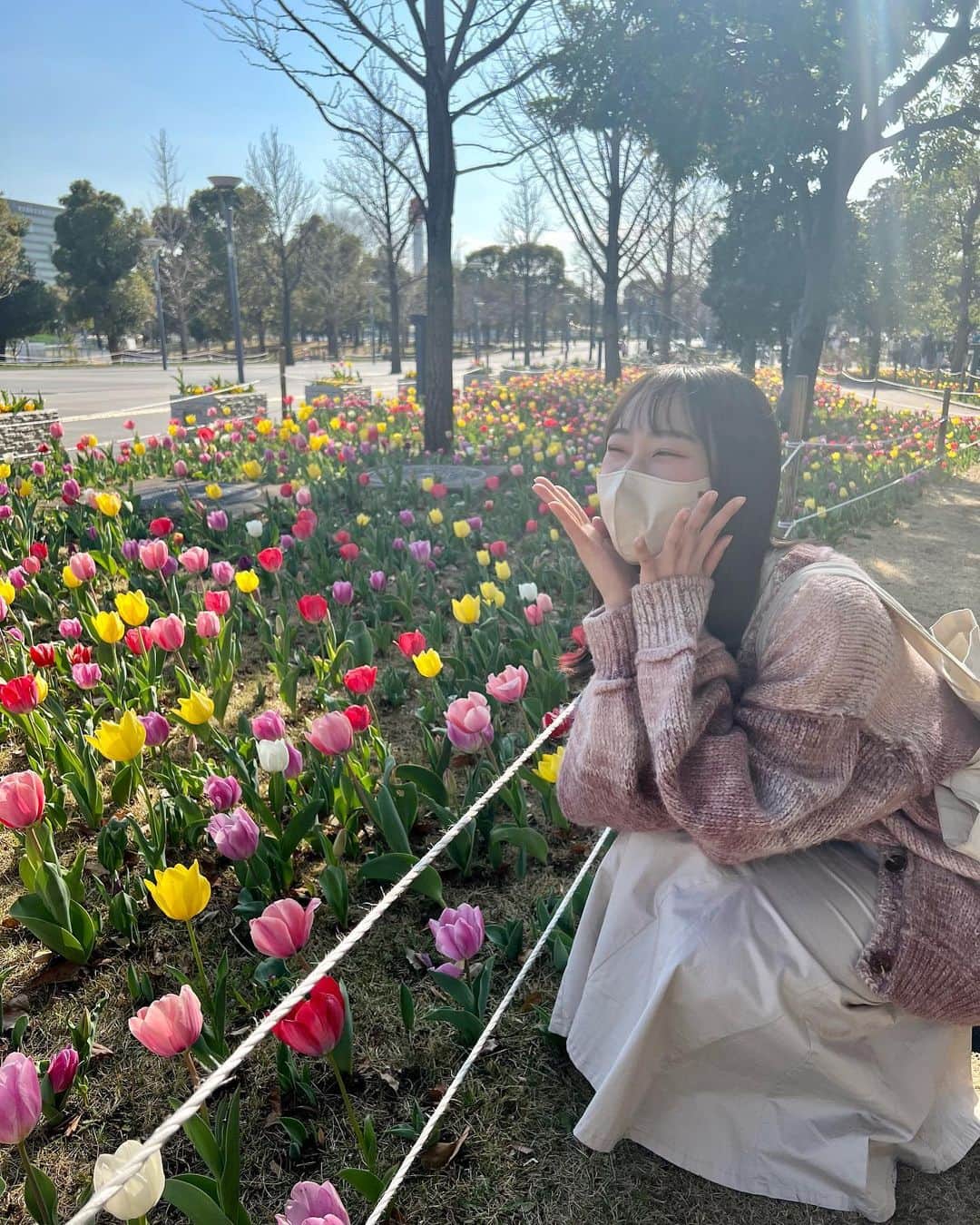 段原瑠々さんのインスタグラム写真 - (段原瑠々Instagram)「🌷 この前まなかちゃんが撮ってくれた写真！ 今日もいい天気だったねぇ😊 ...