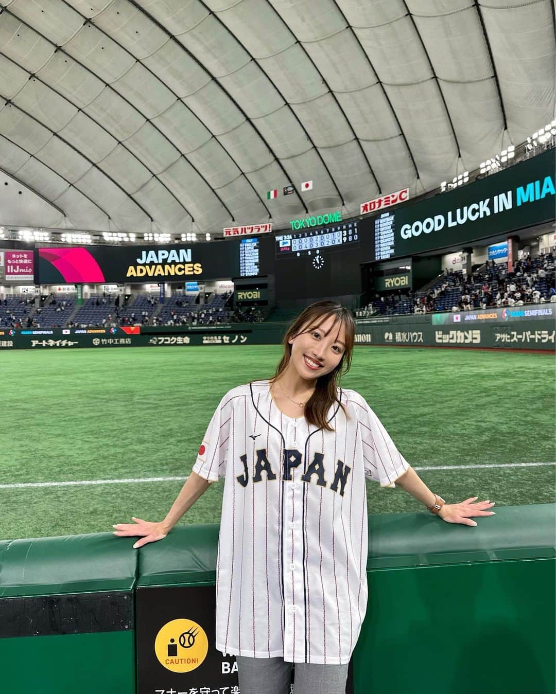 大野真昂のインスタグラム：「WBC2023⚾️🔥  スポーツ観戦はやっぱり楽しい❕🥹  明日もテレビの前から応援しよっ🗣️♡  #wbc #侍ジャパン #東京ドーム」