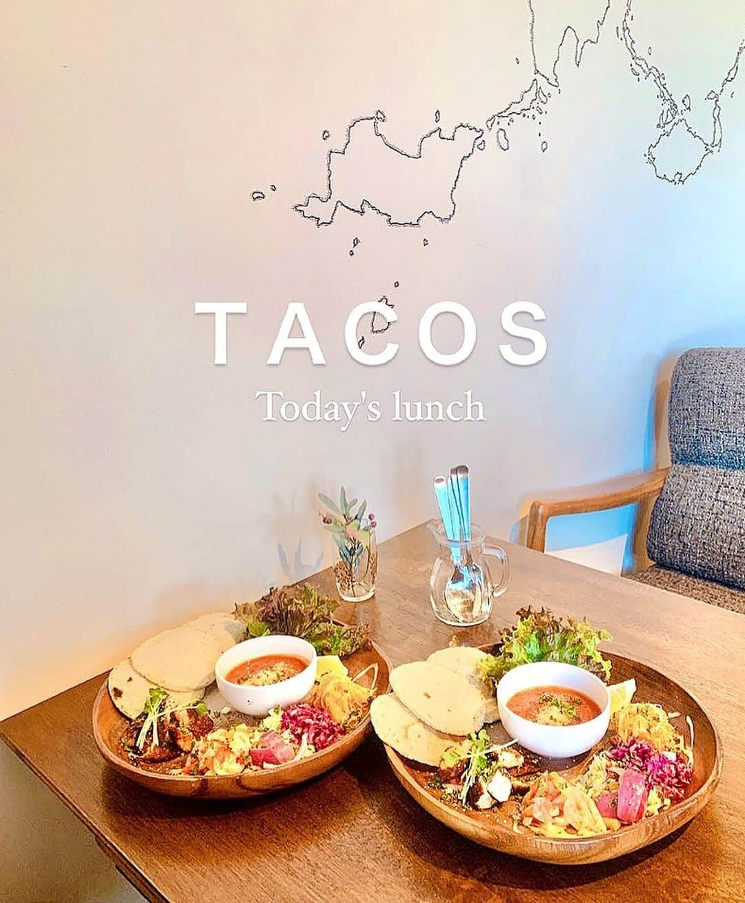 MIMIのインスタグラム：「🌮  ＴＡＣＯＳ🇲🇽 📍@oitette  手作りトルティーヤが美味しかったょ😋   #タコス #tacos #🌮 #メキシカン #🇲🇽 #lunch #oitette食堂  #oitette  #高崎 #高崎カフェ #高崎ランチ #群馬 #群馬県 #群馬カフェ  #takasaki #lunchTime #ライン #タコス🌮」