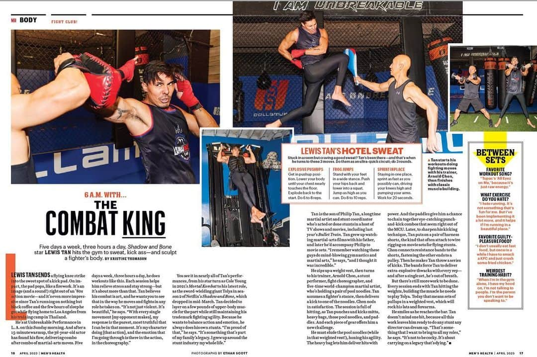 ルイス・タンさんのインスタグラム写真 - (ルイス・タンInstagram)「Take a look into our training with Mens Health, on stands now. As my trainer and good friend @arnoldchon would say “No Pain No Gain No Complain” 👊   Magazine: @menshealthmag EIC: @richdorment Writer: @kristine.thomason Photographer: @ethanjscott Visuals Director: @giancarlosk_ Entertainment Director: @whatisnojan #shadowandbone #mortalkombat #lewistan」3月21日 1時18分 - lewistanofficial