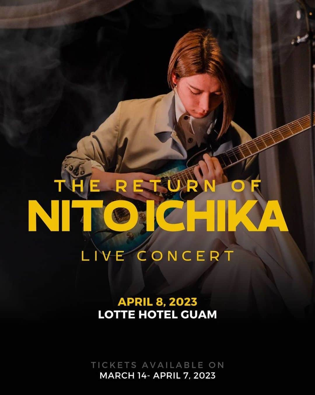 ichikaのインスタグラム：「Solo concert in Guam. Ticket available at Lotte Hotel Guam Front Desk. Call 671-646-6811 for more info!」