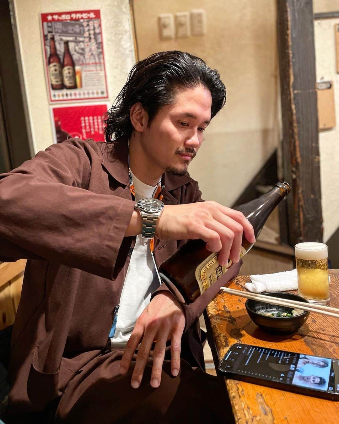 のインスタグラム：「ビールと髭と時々Abema。」