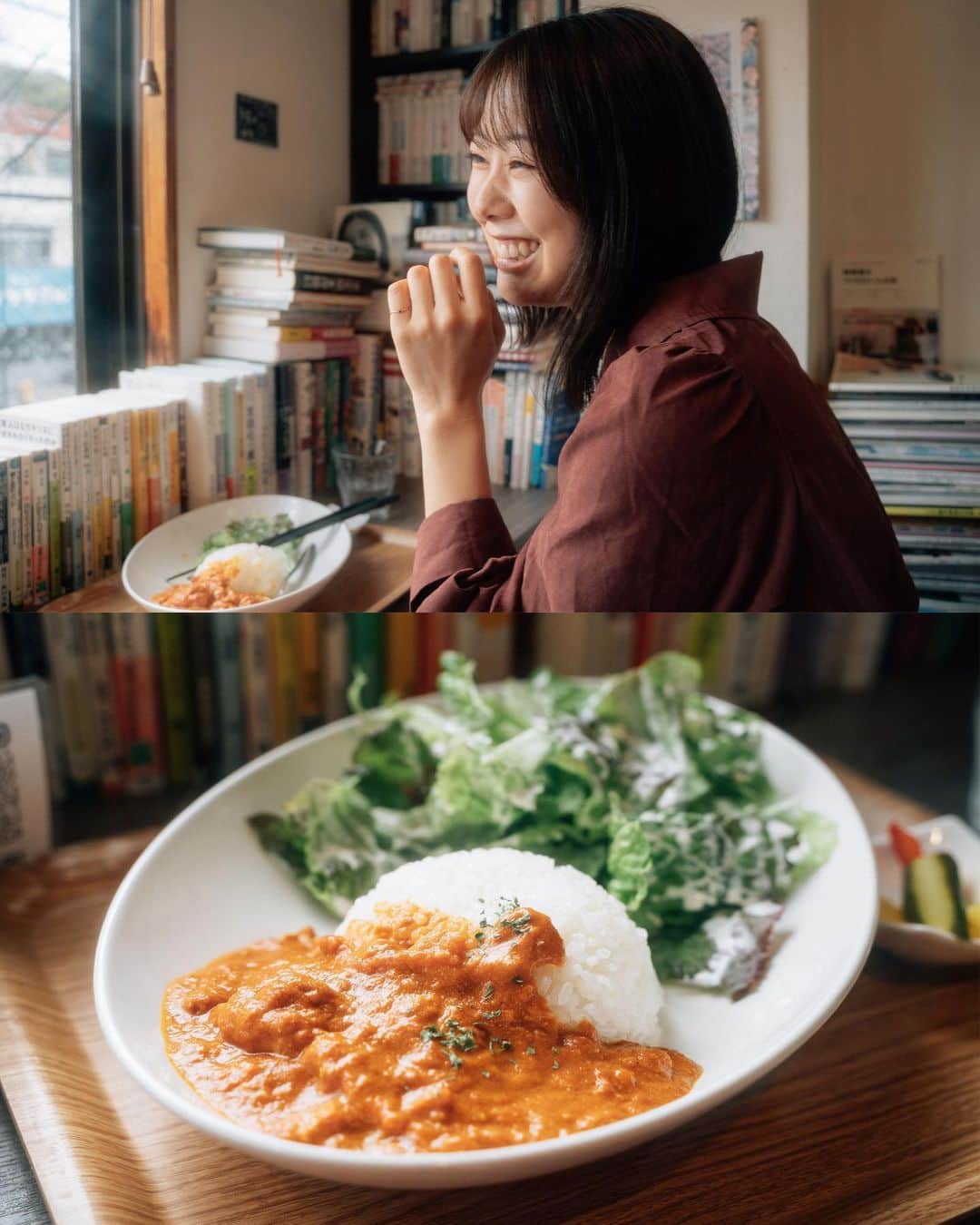 のインスタグラム：「今日も笑顔で☺︎  この日はおしゃれなカフェを 見つけて、庭園でのんびり お散歩しながら撮影しました🚶‍♀️🌸  2枚目は鯉がいて、はしゃいでる姿を 撮ってくれました😊 📷→ @yoshikun_80   最近桜も咲いてるから お散歩が楽しい😆🌸  #日常#作品撮り#撮影#カフェ#庭園」