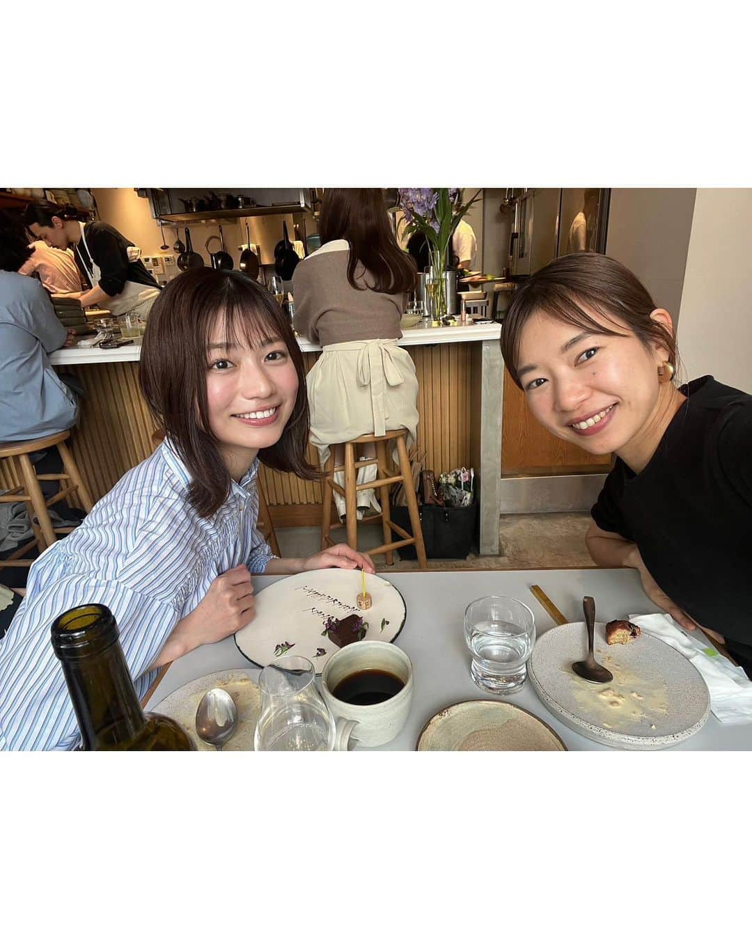 村上奈菜さんのインスタグラム写真 - (村上奈菜Instagram)「美味しいお料理と誕生日のお祝いまで😭🎂 嬉しかった〜🥹♡ @momo__charite さんありがとう..💓 (敬語からタメ語研修中)  このあとオーディション2本頑張れました☺︎🌸」3月21日 10時50分 - murakami__nana