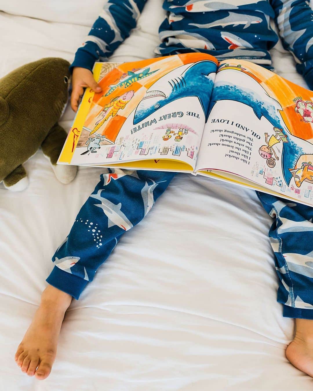 ティファニー・ティーセンのインスタグラム：「Monday night reading #imgettingashark 🦈」