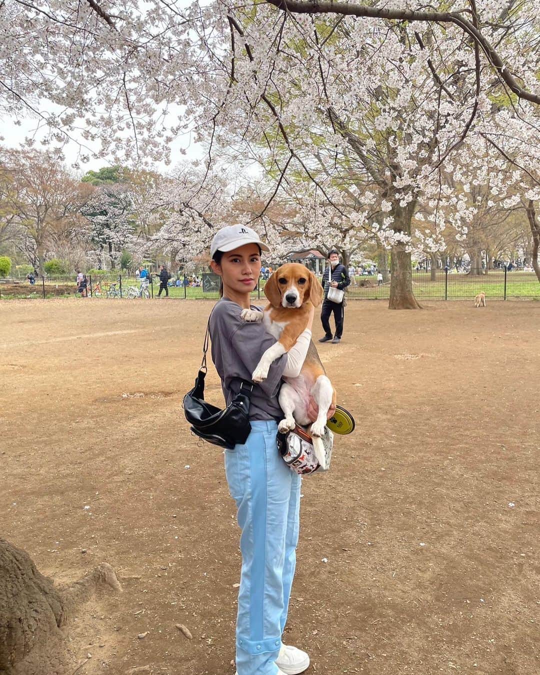 小森未彩のインスタグラム：「はなちゃんとお友達とお花見〜🌸」