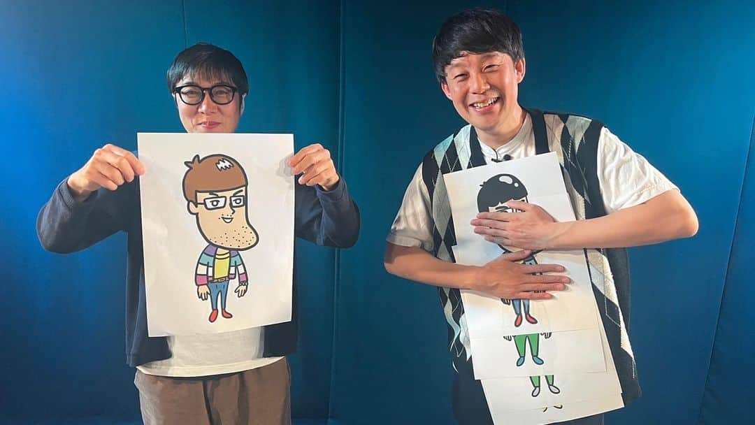 はいじぃのインスタグラム：「『アゴイオン会』＆『よい〜ん会』が無事に終わりました〜。  沢山のご来場そしてご視聴ありがとうございました！！  佐久間さんが髭が薄くなって以降の僕のアイコンを描いてくれました！  リニューアルをお楽しみに！！」