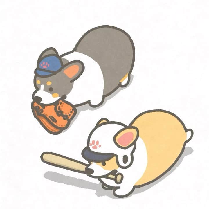 たきむらりゅうのインスタグラム：「Let's enjoy the WBC finals with baseball corgi stickers!  https://line.me/S/shop/sticker/author/47867  #コーギー #犬 #絵 #アート #イラスト #アニメ #アニメーション #corgi #corgidog #dog #illustration #art #anime #animation #animals #科基 #柯基犬 #코기 #高校野球 #プロ野球 #メジャーリーグ #スポーツ #野球  #sport #worldbaseballclassic #mlb #baseball #wbc」