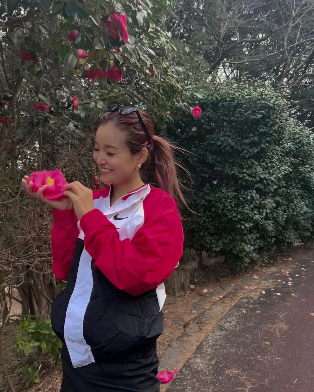 紺谷みえこのインスタグラム：「椿は色によって異なる花言葉をもっていますが、 椿全体の花言葉は「控えめな優しさ」「誇り」。 椿には香りがないことが由来ともいわれています ⸜( ´ ꒳ ` )⸝♡︎」