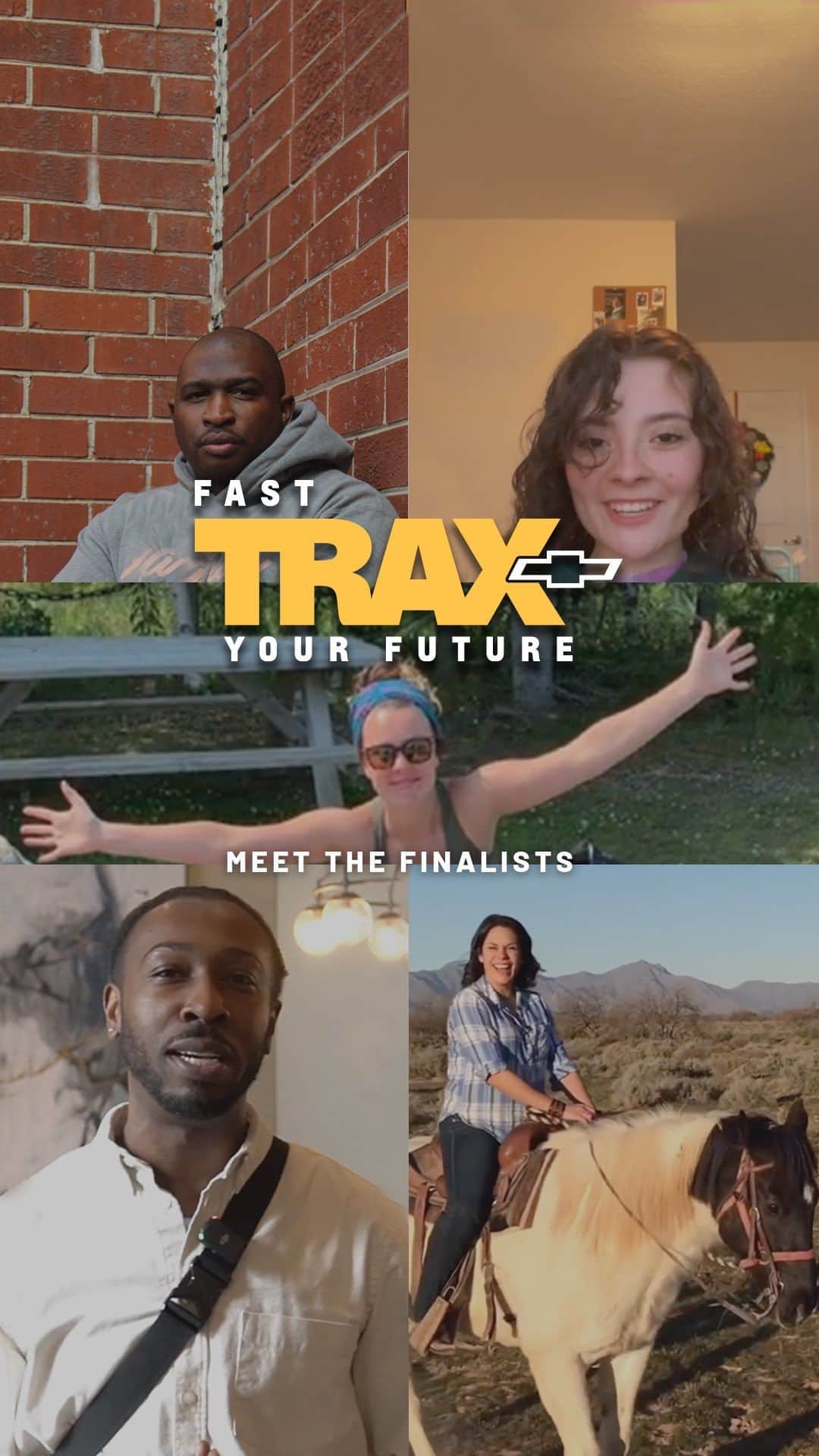 シボレーのインスタグラム：「Meet our Fast Trax Your Future finalists, all chasing the same dream: $100K and three months with the All-New 2024 #ChevyTrax.」