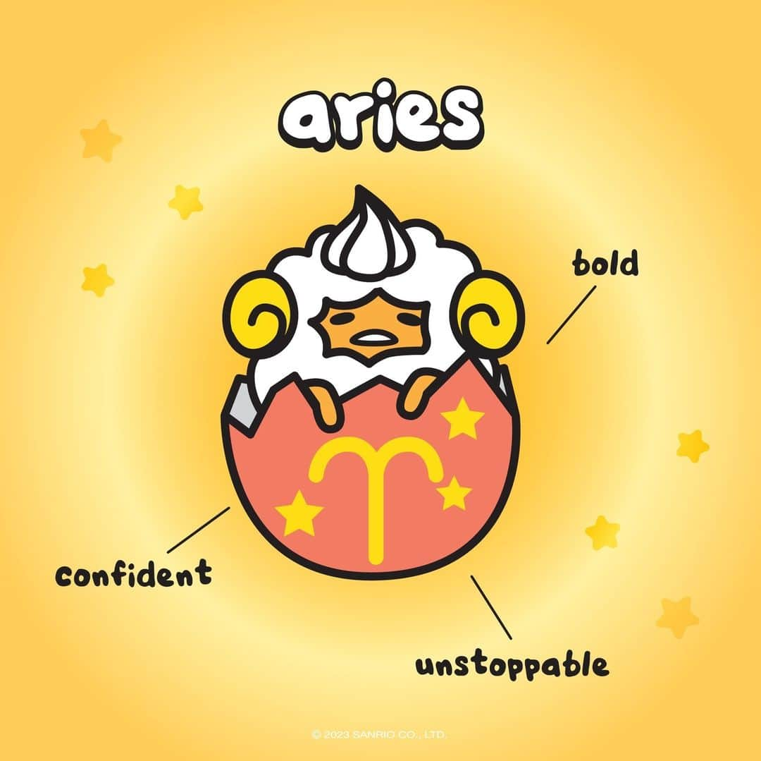 ぐでたまさんのインスタグラム写真 - (ぐでたまInstagram)「it’s #aries season… tag an unstoppable aries」3月22日 1時02分 - gudetama