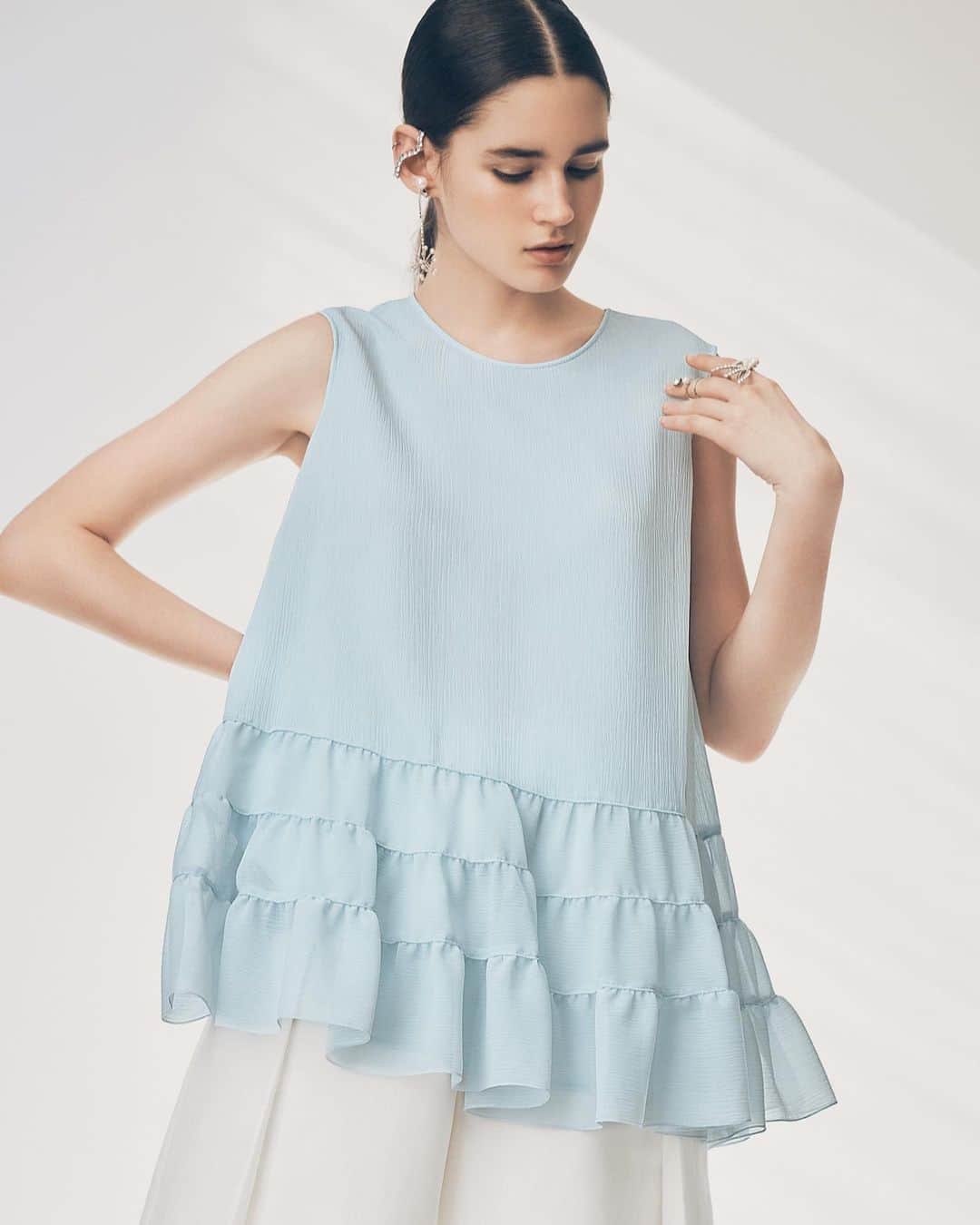 のインスタグラム：「Breezy, lightweight chiffon for warmer days ahead. Discover the #ADEAM Spring Summer 2023 Collection at ADEAM.com.」