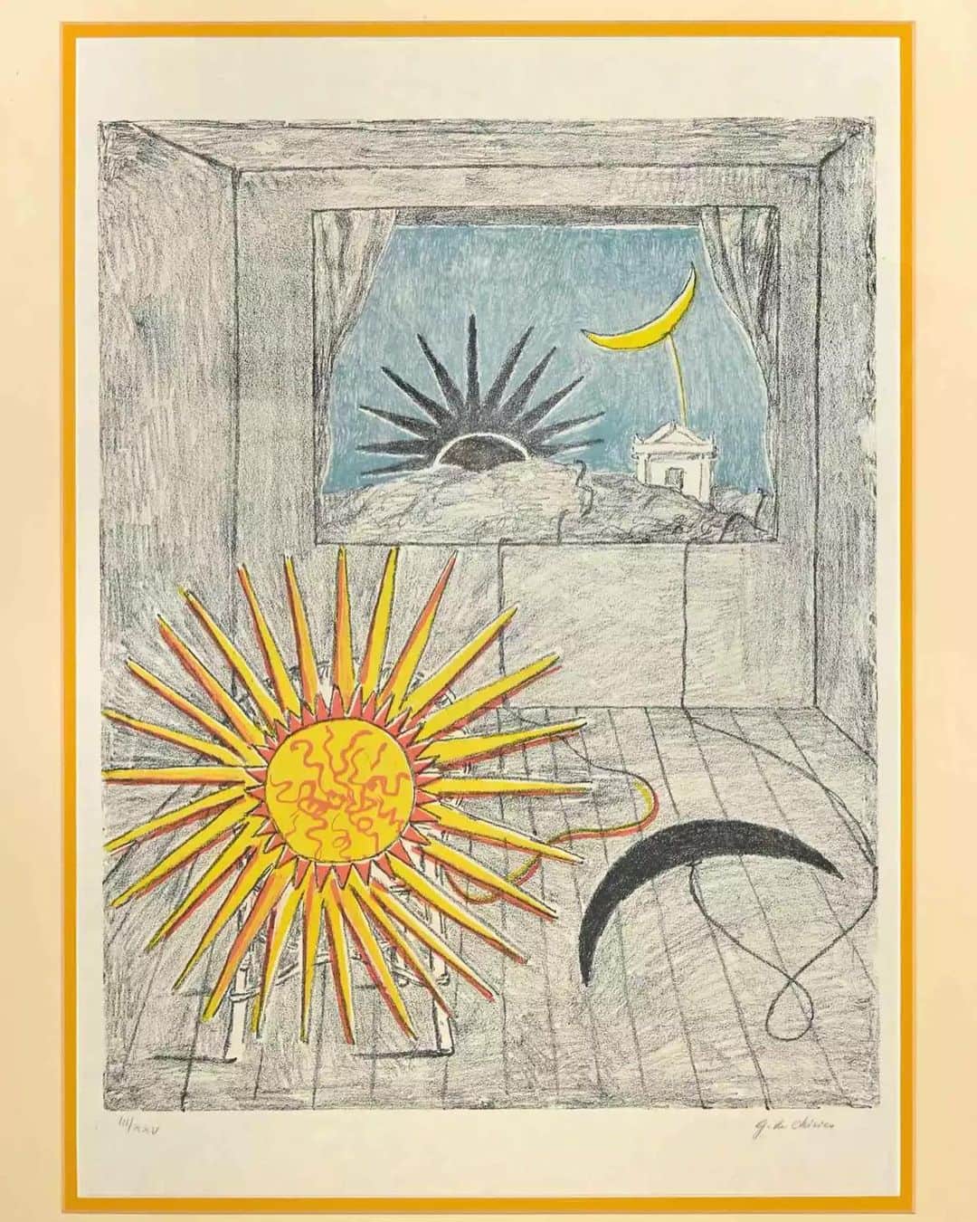 レベッカテイラーのインスタグラム：「Welcoming the promise of Spring.  Giorgio de Chirico ‘The Sun and the Moon in a Room’, 1969  #RebeccaMoodboard」