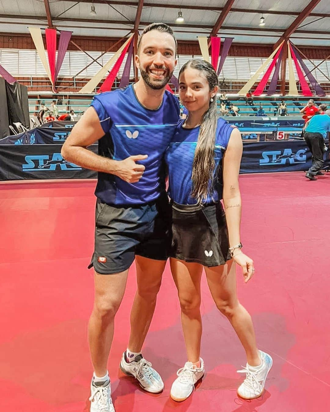 DIAZ Melanieのインスタグラム：「Campeones en Dobles Mixtos del Caribe 2023 🥇🇵🇷🤍」