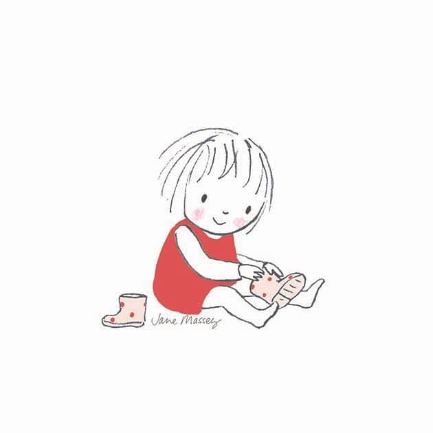 Jane Masseyのインスタグラム：「Petiote (little one) for ages 3 and up is a book without words. ‘Everyone is free to tell the story as they wish: from the images, the child speaks and makes sentences or can read on their own.’ Petiote and her little dog want to go out to play but it’s raining so Petiote uses her imagination to take them on an adventure. Petiote is in bookstores across France. It’s available internationally via Amazon.com. I am excited to tell you that Petiote will be publishing in Korea this year. More details soon. @nathanbandedessinee @grandiravecnathan #minibulles #nathanbandedessinee #petiote」