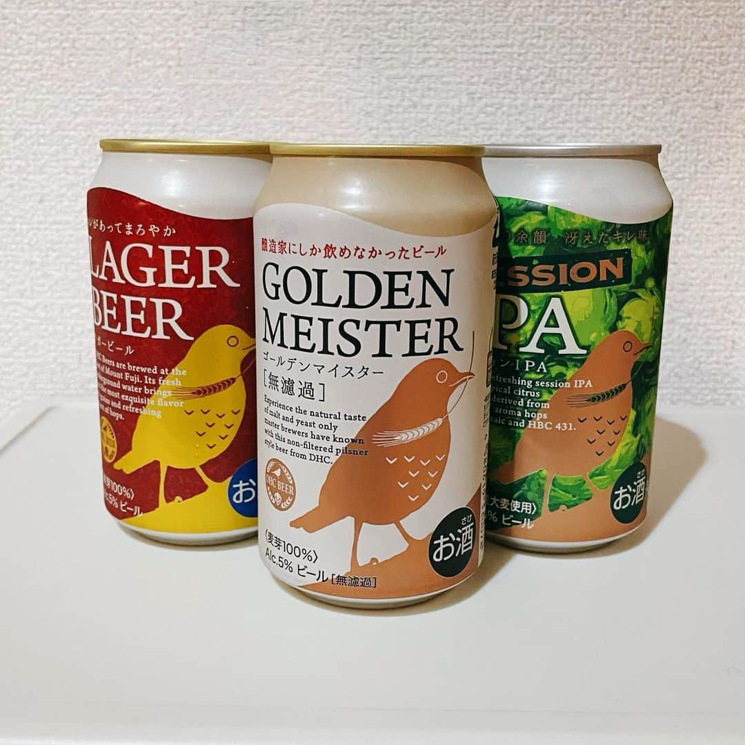 渕上舞のインスタグラム：「♡完全にパケ買い♡  #dhcビール #クラフトビール  #鳥スタグラム」