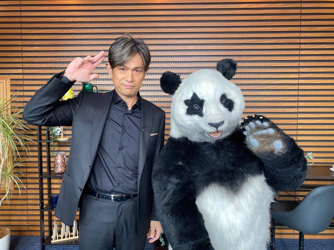 星星（セイセイ）のインスタグラム：「🕵️🔍🐼🔎 #映画ネメシス #コラボ中  きょうの #ベラベラENGLISHは ...💯 ／ 🌟friendversary 🌟友達記念日🫶 ＼  #江口洋介 さん！🤩 今日から...友達🎂🍩😏 #かっこよすぎる友達できた . #星星 #パンダ #panda #pandagram #パンダ好きな人と繋がりたい #ZIP!」