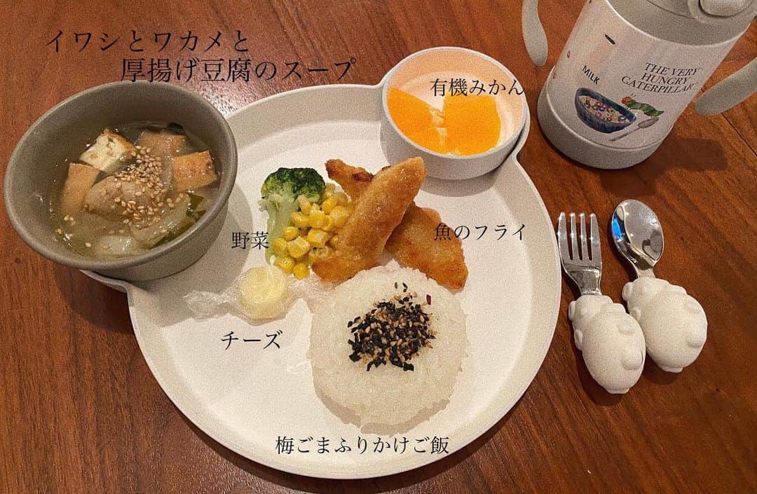 瀬戸サオリのインスタグラム：「今日ご飯👦🏻🍴  窓開けて風が気持ちよくて 幸せな晩ご飯づくりで 嬉しい季節🌸☺️  #幼児食 #有機野菜 #オーガニック #saori_cooking」