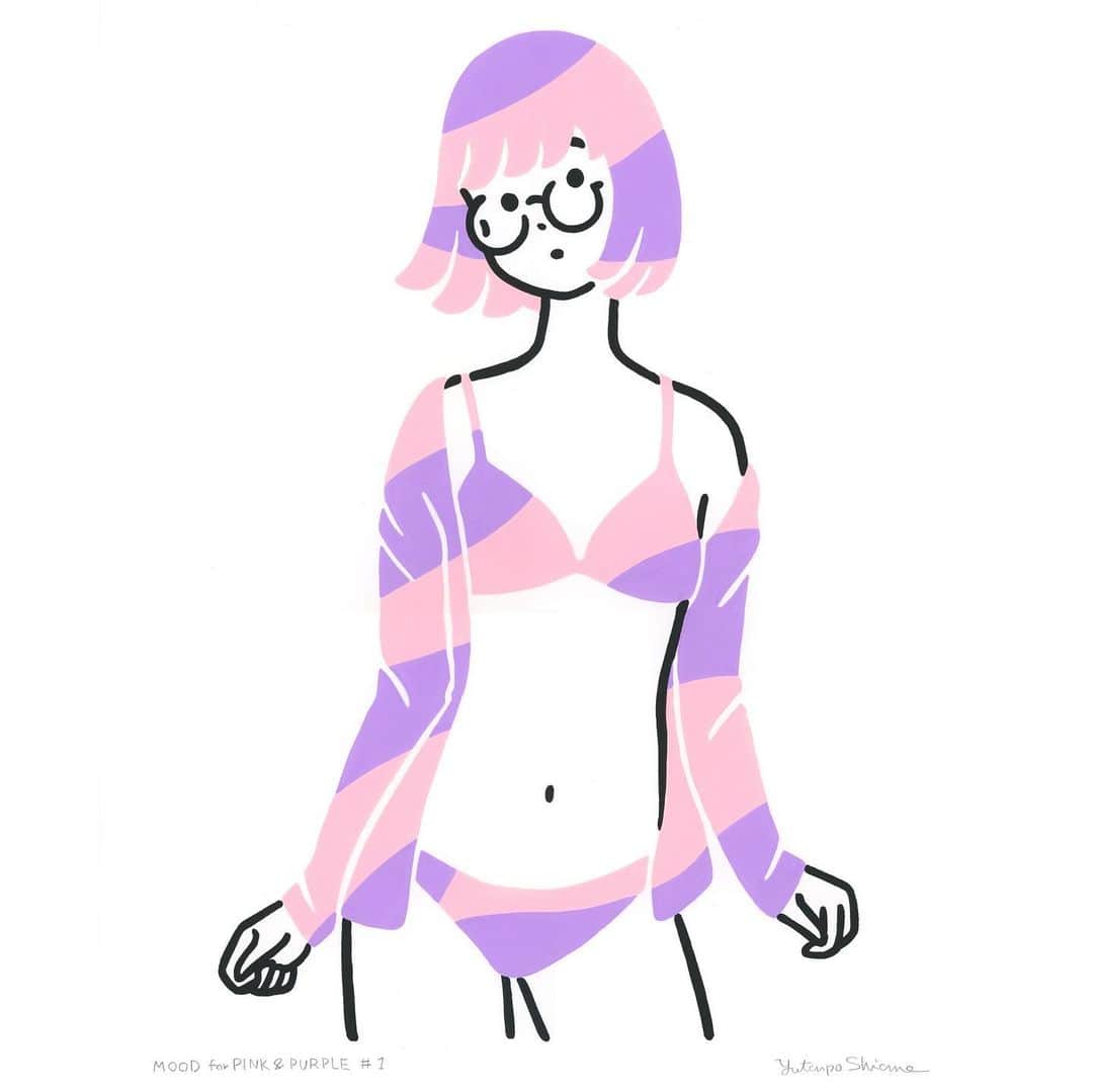 白根ゆたんぽのインスタグラム：「MOOD for PINK & PURPLE #1 (Jan. 2023)  Acrylic on canvas H508 x W393 mm (paper size)  @guntergallery」