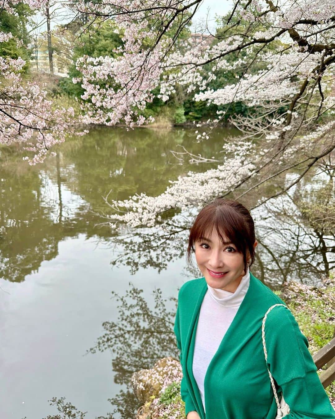 山田佳子さんのインスタグラム写真 - (山田佳子Instagram)「青空に浮かぶ桜の花びらが、水面に映っていました。その光景に、何とも言えない風情を感じました🌸🥰  ⁡ #きれいな #水面に映る #桜 #癒されました #春の訪れ  #桜の名所巡り #お花見スポット  #春の風景  #新宿御苑」3月22日 20時05分 - yoshiko117