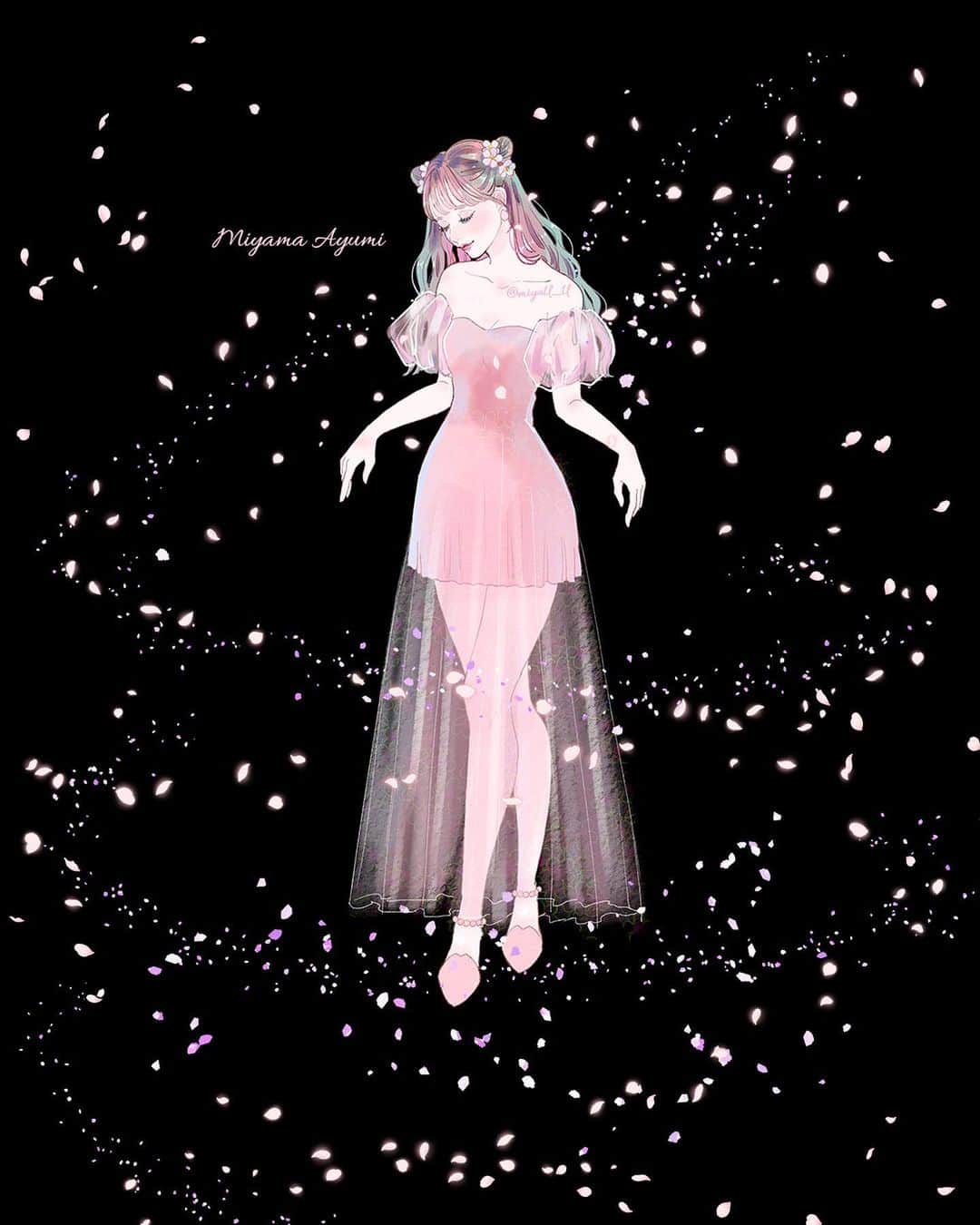 miya(ミヤマアユミ)さんのインスタグラム写真 - (miya(ミヤマアユミ)Instagram)「桜のドレス 🌸🌸🌸  開花してきましたね。  こちらの絵を「#桜Exhibition 2023」で展示します。 ------------------------ 「桜 Exhibition 2023」 https://sakuraexhibition.com/profile_943 1. 本会期 – Gallery CORSO（九段下） 2023年3月31日(金) ～4月9日(日) 11:00～20:00 (初日16:00〜、最終日〜18:00) 入場無料 ------------------------ お花見がてらよろしければご覧ください。  #春 #Spring #さくら #サクラ #桜  #artwork #art #illust #illustration #draw #illustrator #イラスト #イラストレーター #ガールズイラスト #miyamaayumi #ミヤマアユミ #花 #flowers #flower #sakura #cherryblossoms #pink #ピンク」3月22日 20時46分 - miya78pic