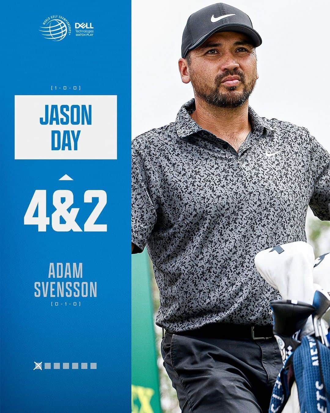 ジェイソン・デイのインスタグラム：「Great start to the week but lots of work to do @dellmatchplay Back at it tomorrow at 12:27 CST」