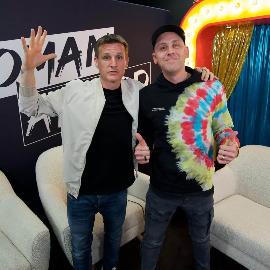 ローマン・アトウッドのインスタグラム：「Such an honor having Rob Dyrdek on the podcast. Rob has inspired me so much over the years. Very thankful for this opportunity with him. He shared a lot of wisdom. Out now. Toss this episode on while you do life.」