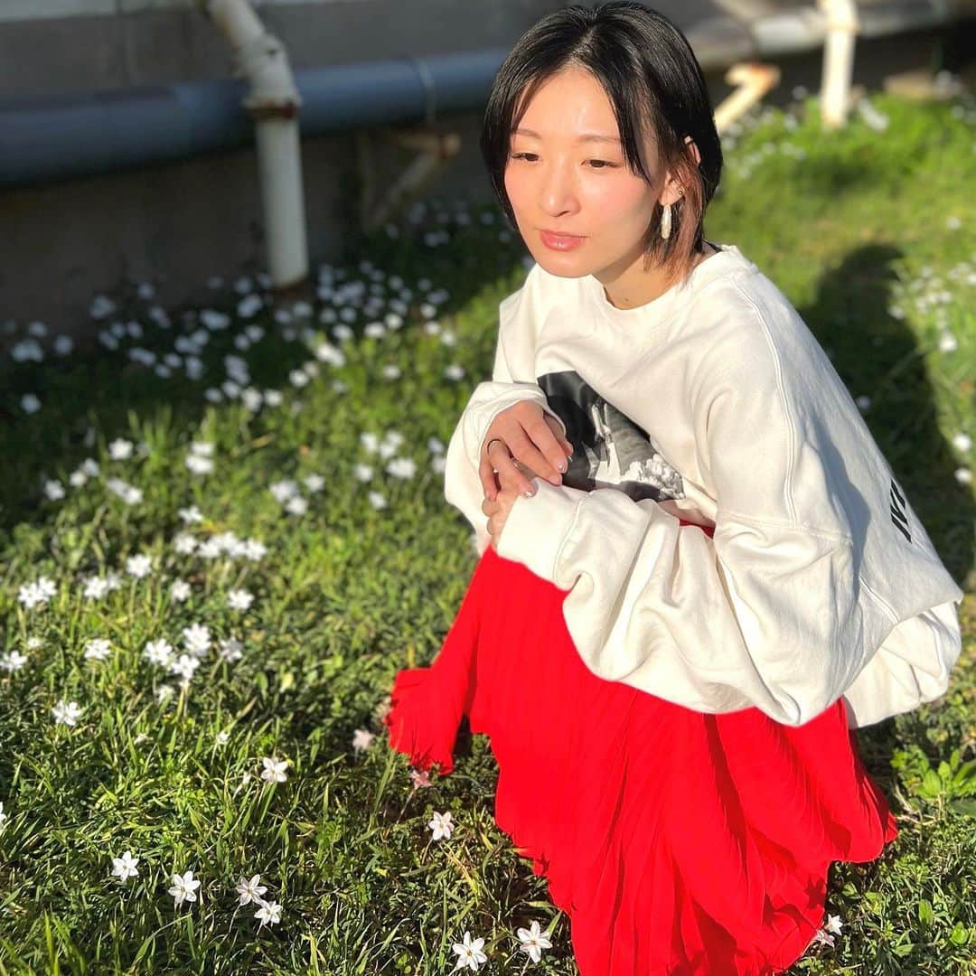 福田朱子のインスタグラム：「いちご狩りに行きたい🍓 . . いちご狩り＝食べ放題でも、いつもそんなにたくさんはきっと食べられてないのだろうけど。 . . いちご狩りに行く時は、練乳もつけ放題のところを探します🤍 . . さて、 苺食べ放題ではないですが、 3/25に一緒に苺を食べるイベントを開催します💡 . .  🍓 朱子会2023年3月🍓 〜春なので、苺争奪戦！〜  みんなで集まって苺食べましょう🍽 ただし、苺をどれだけ食べられるかはあなた次第🫵  3/25(土)14:30〜@新宿 11,000円 (軽食、苺、飲物代込み) ymn.tokyo/akane-325/ お申し込み時にご希望のお飲み物をお伺いしています🍻 . . まだご予約していただけるので、予定空いている方は今すぐ❣️おまちしてます🥰 . . いつか苺狩りにもみんなで行きたいな☺️ . . . 咲いてた白いお花たちと、赤いスカートが、 たまたま苺っぽくなりました🍓 . . #苺 #いちご狩り行きたい #いちご #strawberry #苺のイベント #春のイベント #花 #白い花 #赤いスカート #flowers #springtime #spring」