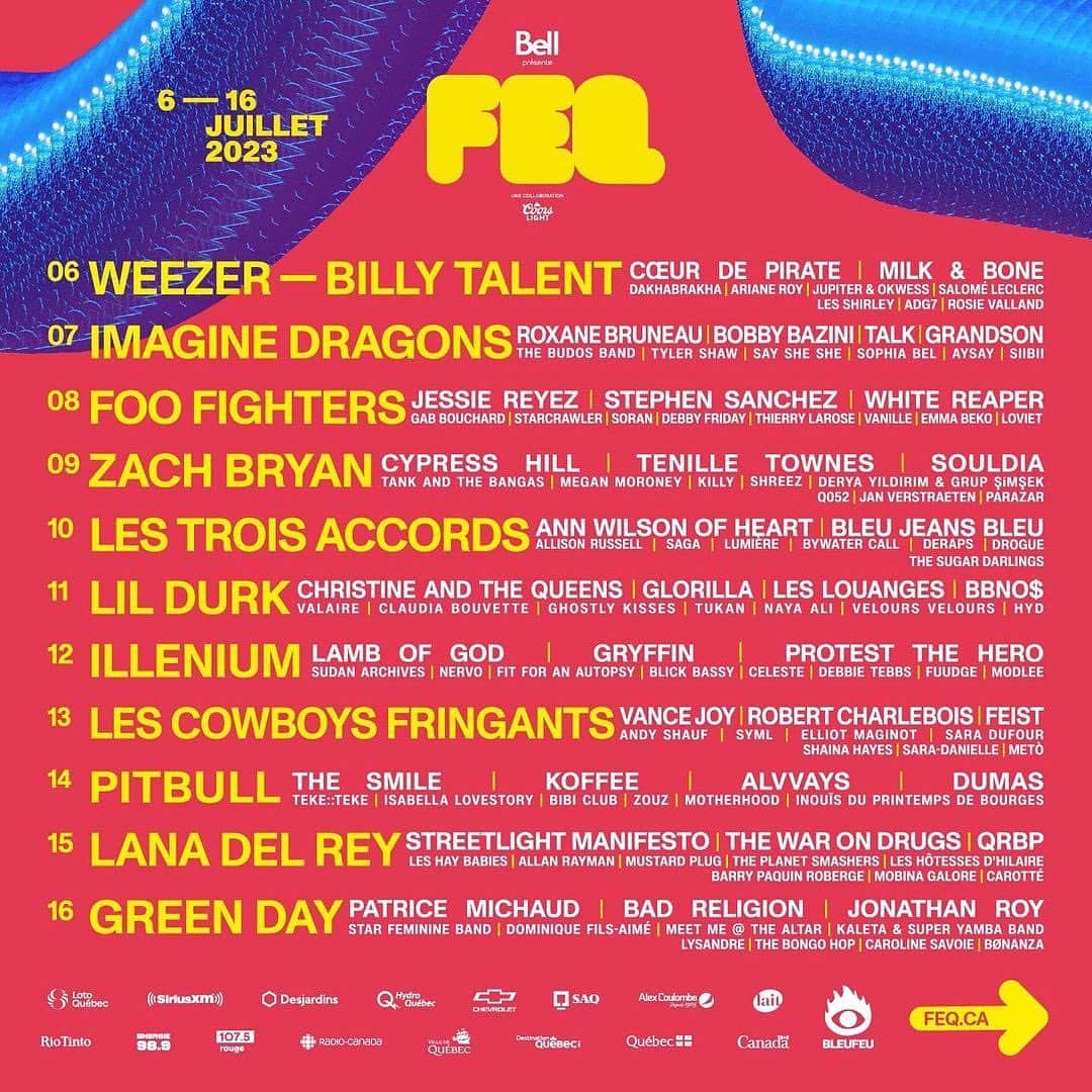 フー・ファイターズのインスタグラム：「Quebec City, we’re coming to @festivaleteqc Saturday, July 8! Tickets are on sale now at feq.ca  #feq」
