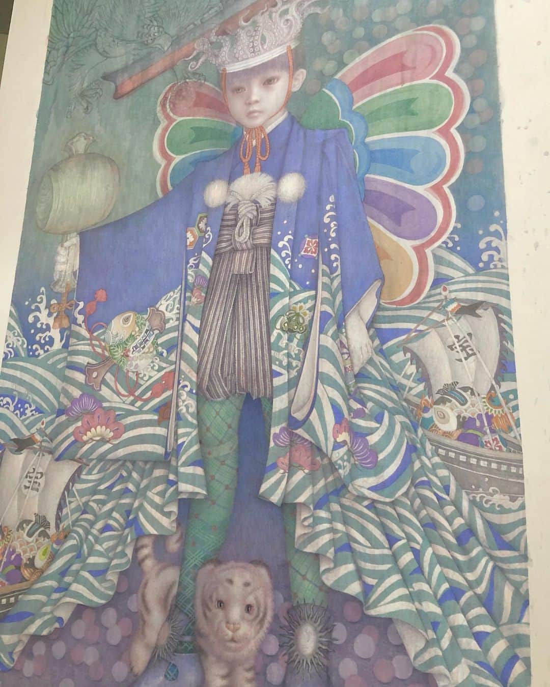 後藤温子さんのインスタグラム写真 - (後藤温子Instagram)「WIP🐯  #watercolor on cotton cloth」3月23日 2時10分 - gotsukooo