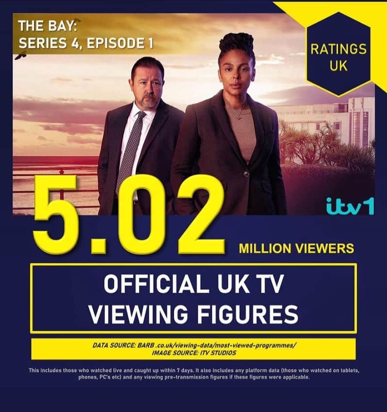 のインスタグラム：「Thank you for all that have supported the show this season! The Bay Series 4 episode 3 is on @itv in the UK tonight at 9pm.」