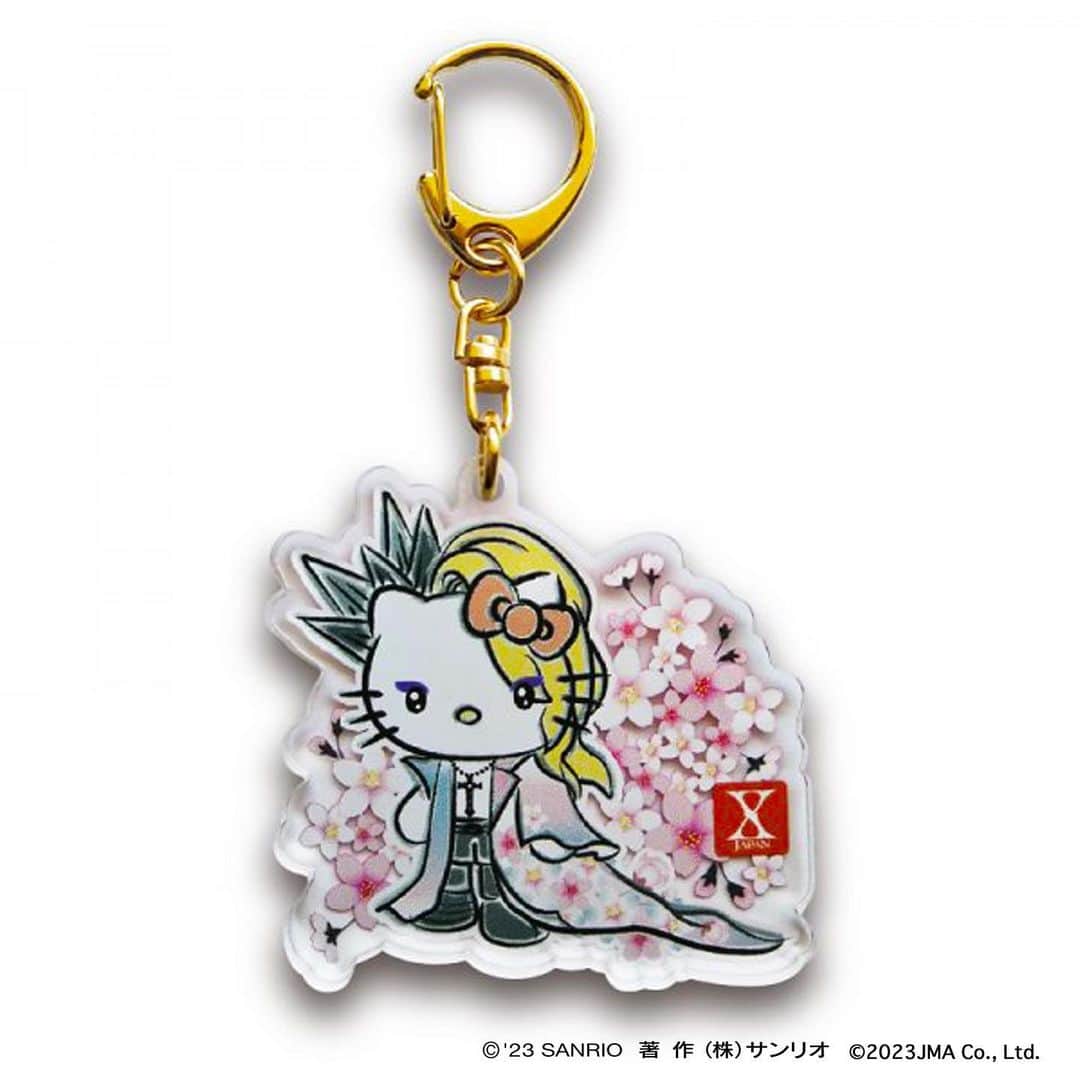 Yoshikittyのインスタグラム：「yoshikitty Acrylic Keychain Sakura ⭐アクリルキーホルダー・桜⭐  艶やかな満開の桜をバックに、さらに桜柄の着物を着たyoshikittyがデザインされた和イメージの商品です。  詳しくはこちら https://asunaro.shop-pro.jp/?pid=141580204  @YoshikiOfficial  #yoshikitty #yoshiki #xjapan #sanrio #hellokitty」