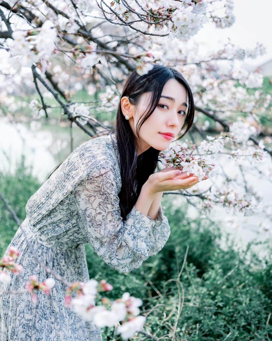 林花音のインスタグラム：「去年見に行けなかったけど、 今年は桜に会いにいけました🌸 ・ 週末は雨予報☔️ 見頃なのに…晴れにして！！ ・ ・ ・ ・ ・ ・ #桜 #お花見スポット #お花見 #桜写真 #東京カメラ部 #桜撮影 #ポートレート #被写体撮影 #被写体女子 #tokyocameraclub #japanesegirl」