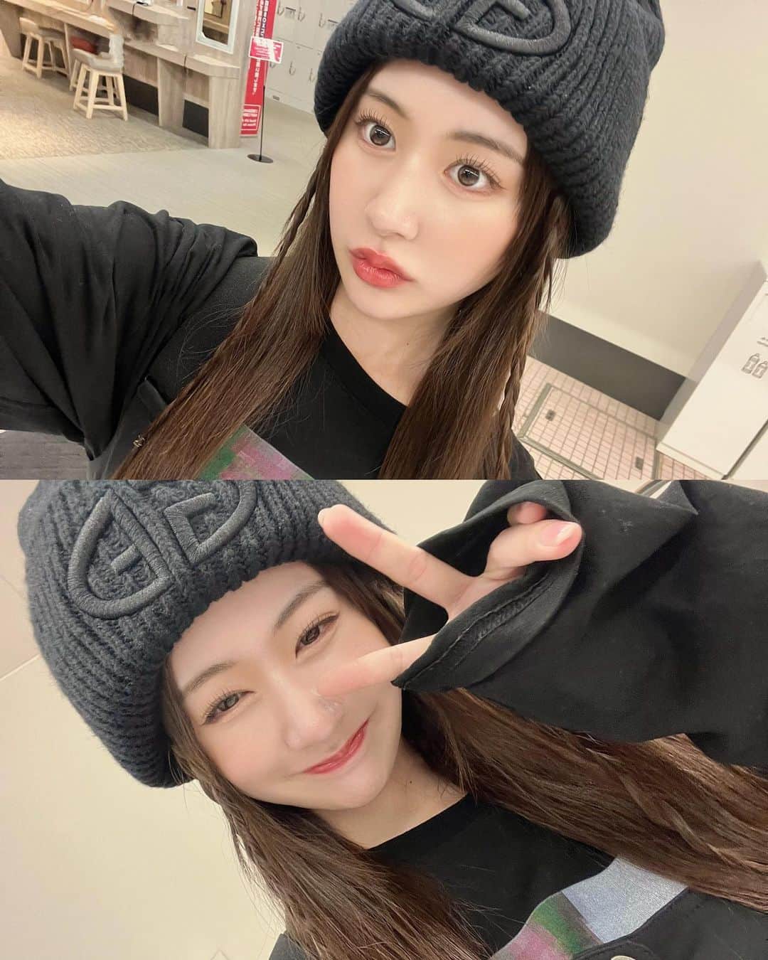 加藤美南のインスタグラム：「ニット帽すき🥸🔍📻」