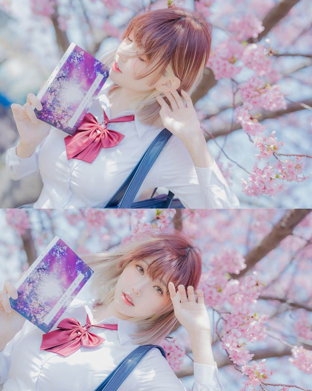 Elyのインスタグラム：「𝕎𝕙𝕚𝕤𝕡𝕖𝕣𝕤 𝕠𝕗 𝕊𝕡𝕣𝕚𝕟𝕘🌸 Full bloom cherry blossom photo, collected in this month's SET B✨  春の囁き 今月のセットB写真は風が感じる🌸  這個月的B組寫真，可以感覺到櫻花與風吹的氣息🌸  📷 @kumo_lin」