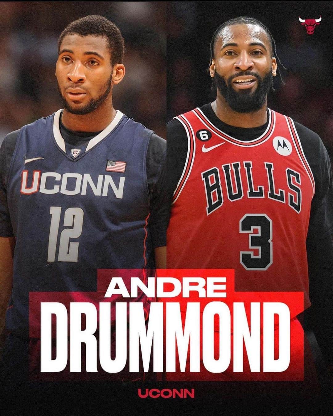 アンドレ・ドラモンドのインスタグラム：「TBT! Good luck to my @uconnmbb family tonight!」