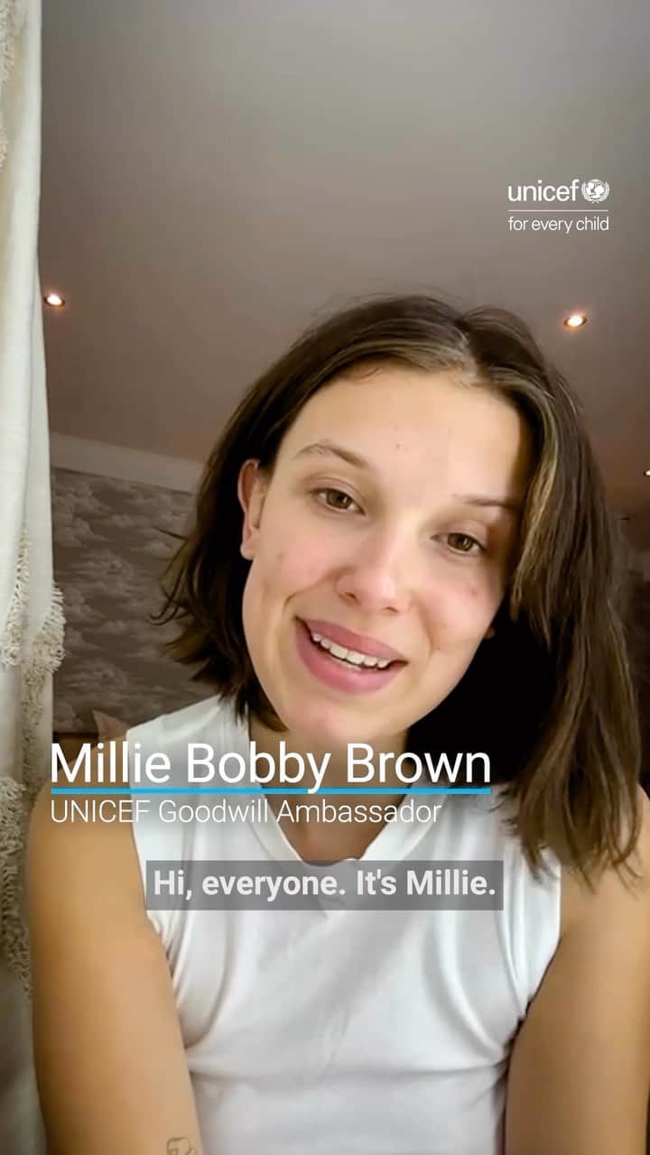 ミリー・ボビー・ブラウンのインスタグラム：「Like me, every month millions of individuals menstruate but have very different experiences.  Today at the UN Water Conference, I spoke out about the inequality, stigma, poverty and lack of basic services like toilets and sanitary products that are some of the unfair challenges girls face around the world.  As a @‌UNICEF Goodwill Ambassador, my message to world leaders is to make commitments against global goals, set clear targets, and increase investments for menstrual health and hygiene.  Together, let’s make sure that period stigma and period poverty are things of the past, and that every person can have access to what they need for safe, dignified and affordable periods.  Let’s build a world where #MenstruationMatters. Period.   #WaterAction」