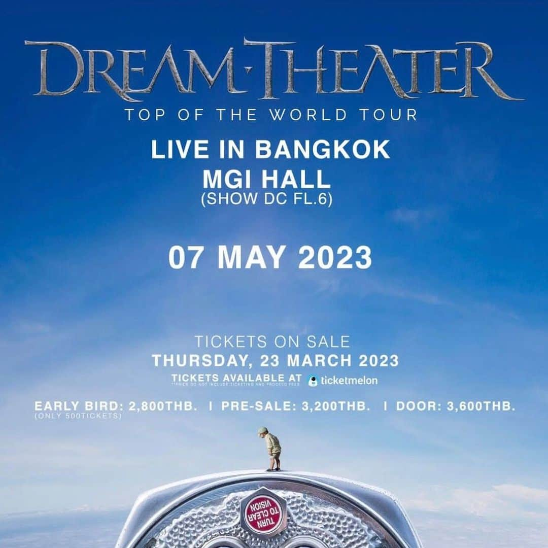 ドリーム・シアターさんのインスタグラム写真 - (ドリーム・シアターInstagram)「Thailand! 🇹🇭 We are very excited to perform in Bangkok on May 7, 2023 at the MGI Hall! Tickets are on sale now!  #DreamTheater #TopOfTheWorldTour」3月24日 7時27分 - dreamtheaterofficial