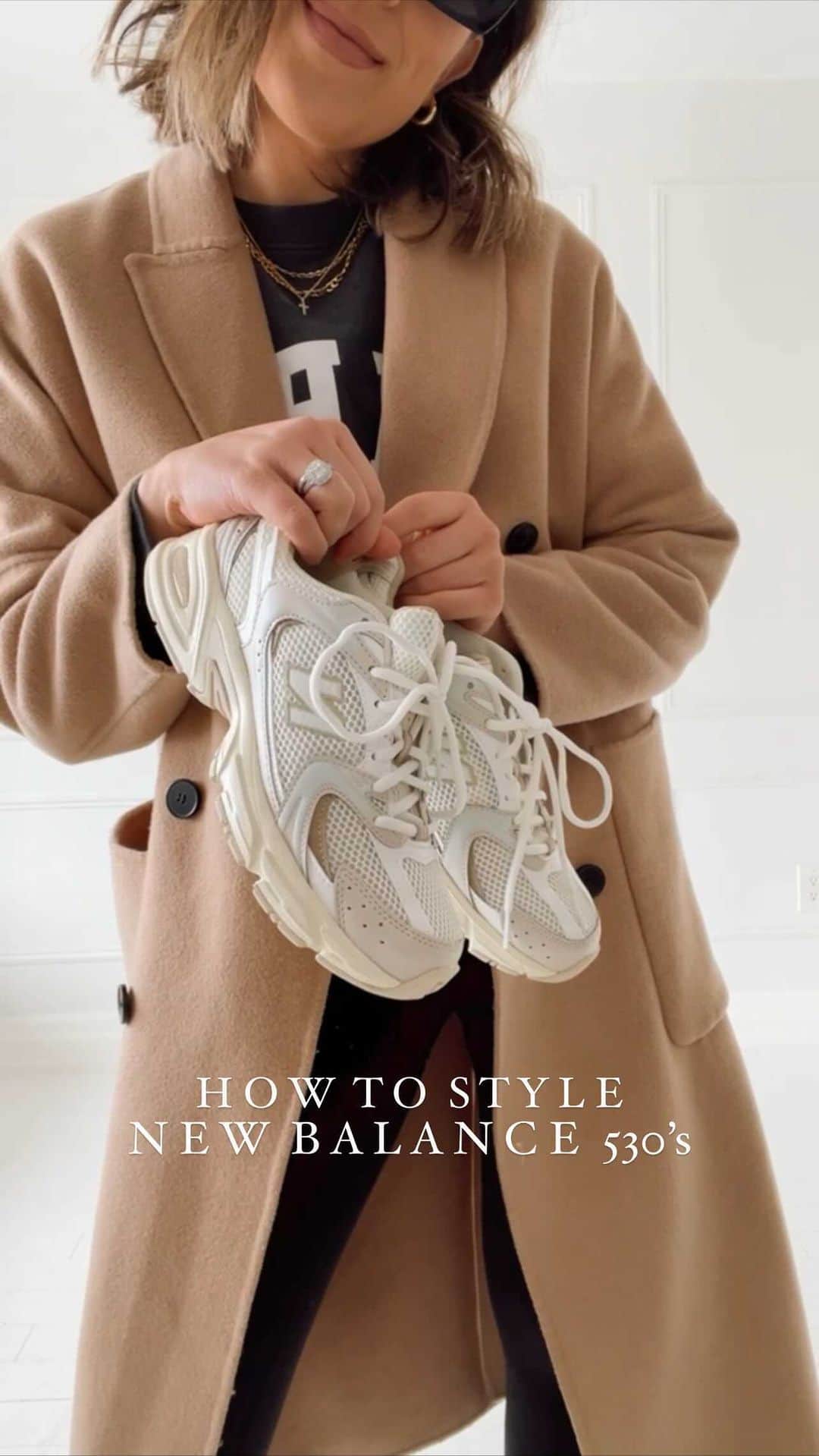 Stephanie Sterjovskiのインスタグラム：「14 year old me is thrilled this song is trending 🎶 & 32 year old me is thrilled about my new mom shoes 😎 let me know if you want more style vids in between holistic nutrition content in the comments (you get a little bit of everything here lol) 😜 #newbalance530 #momshoes #elevatedmomstyle #momstyle // Outfits linked on my LTK page: https://liketk.it/45a0s #ltkshoecrush #ltkstyletip」