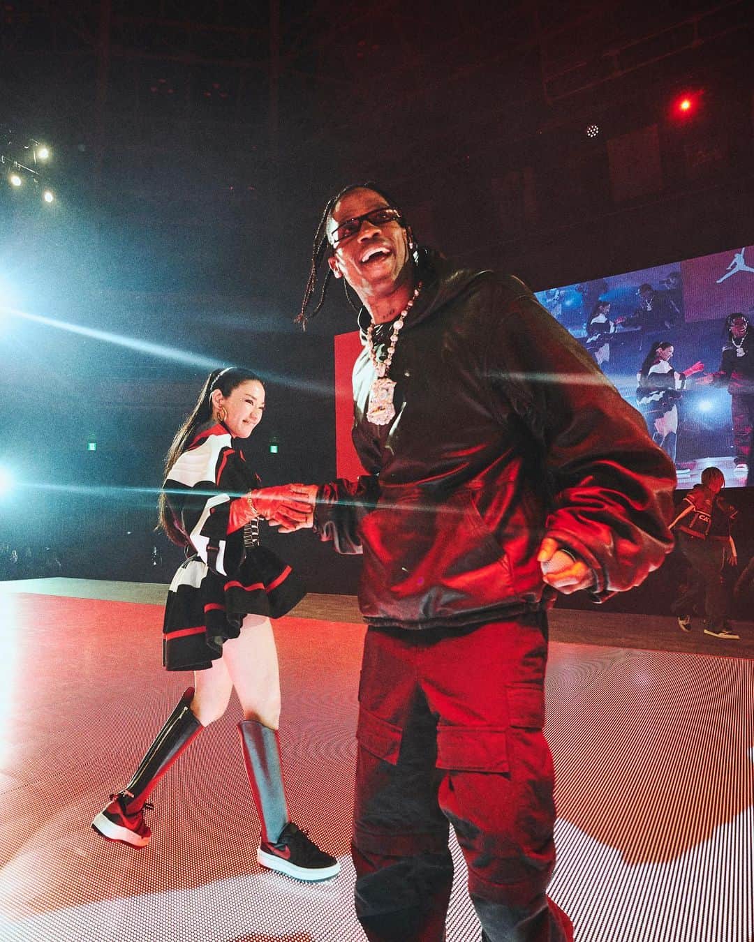 Jordanのインスタグラム：「Court, Culture & Community came together at the iconic Ryogoku Kokugikan in Tokyo. 🔥  @awich098 & @travisscott set the vibes as we created space for self-belief and collective strength to flourish.」