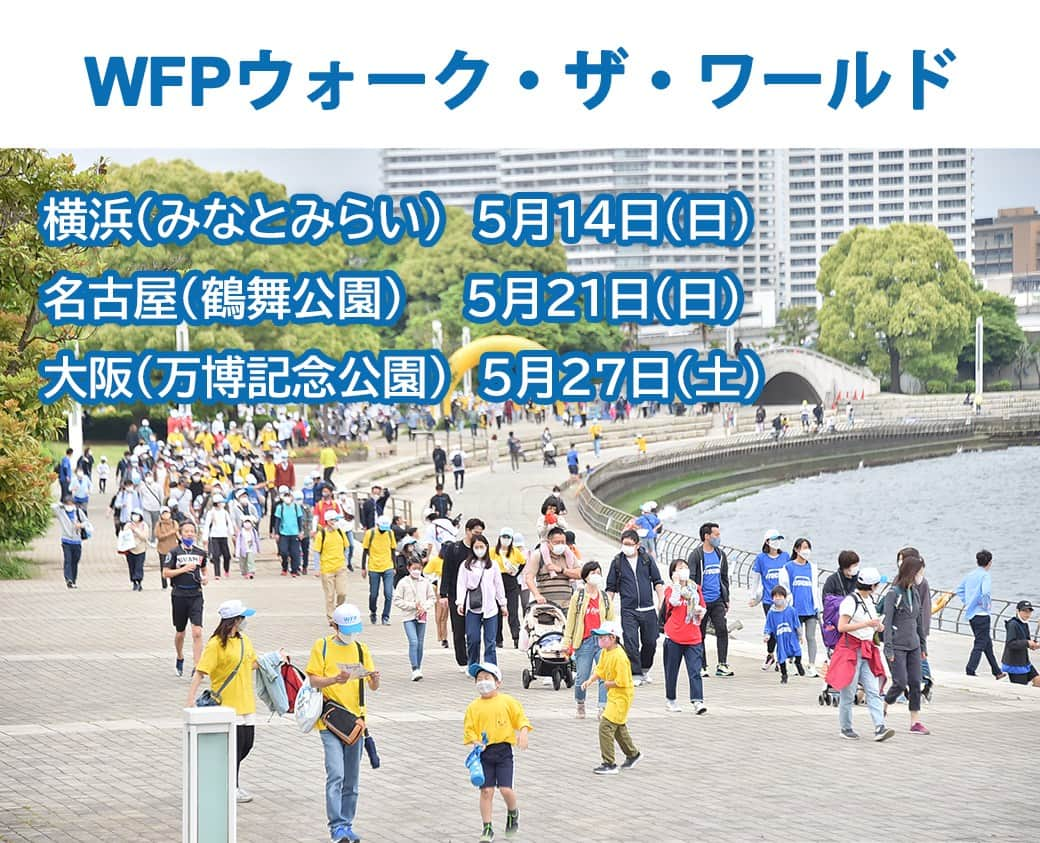 国連WFP 世界食料デーキャンペーン2015さんのインスタグラム写真 - (国連WFP 世界食料デーキャンペーン2015Instagram)「今年もやります！WFPウォーク・ザ・ワールド！ ご家族やご友人と楽しくウォーキングをして食料支援をしませんか？ 横浜・名古屋・大阪の3都市で5月に開催✨ 　 本日、横浜会場＜5月14日（日）開催＞のお申込みがスタートしました👏 　 ✅詳細・お申込みはプロフィールに記載の特設サイトへ https://www.walktheworld.jp/2023/」3月24日 18時00分 - jawfp_official